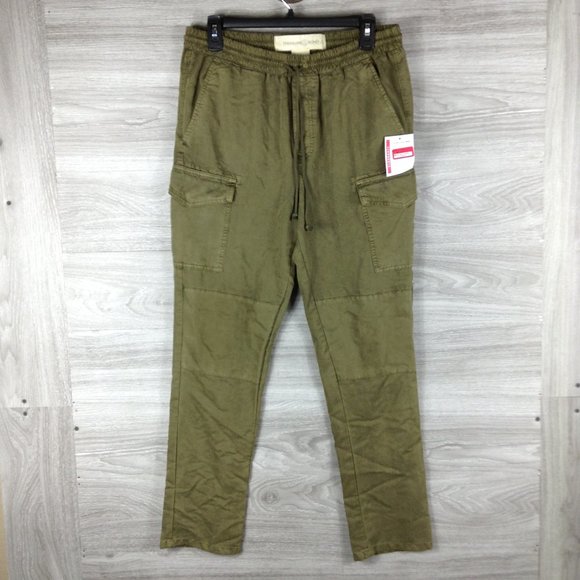 Treasure & Bond Pants - Treasure & Bond Olive Cargo Drawstring Pants